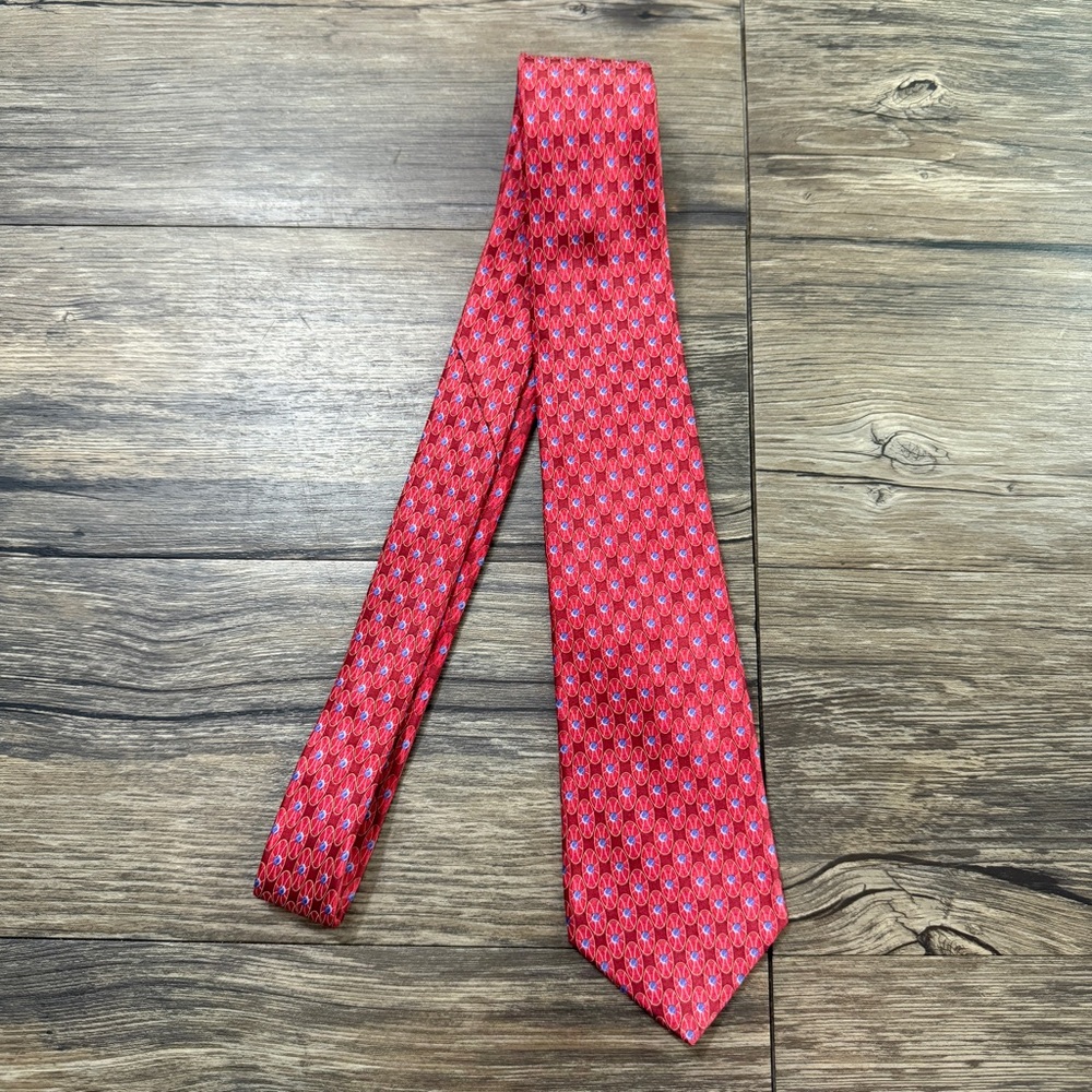 Valentino Vibrant Red Geometric Tie